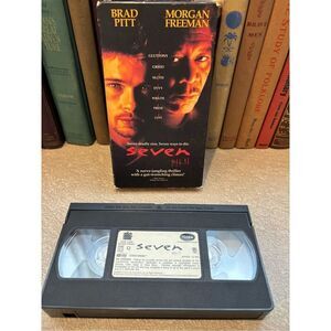 SEVEN VHS Tape Brad Pitt Morgan Freeman Suspense Movie Vintage